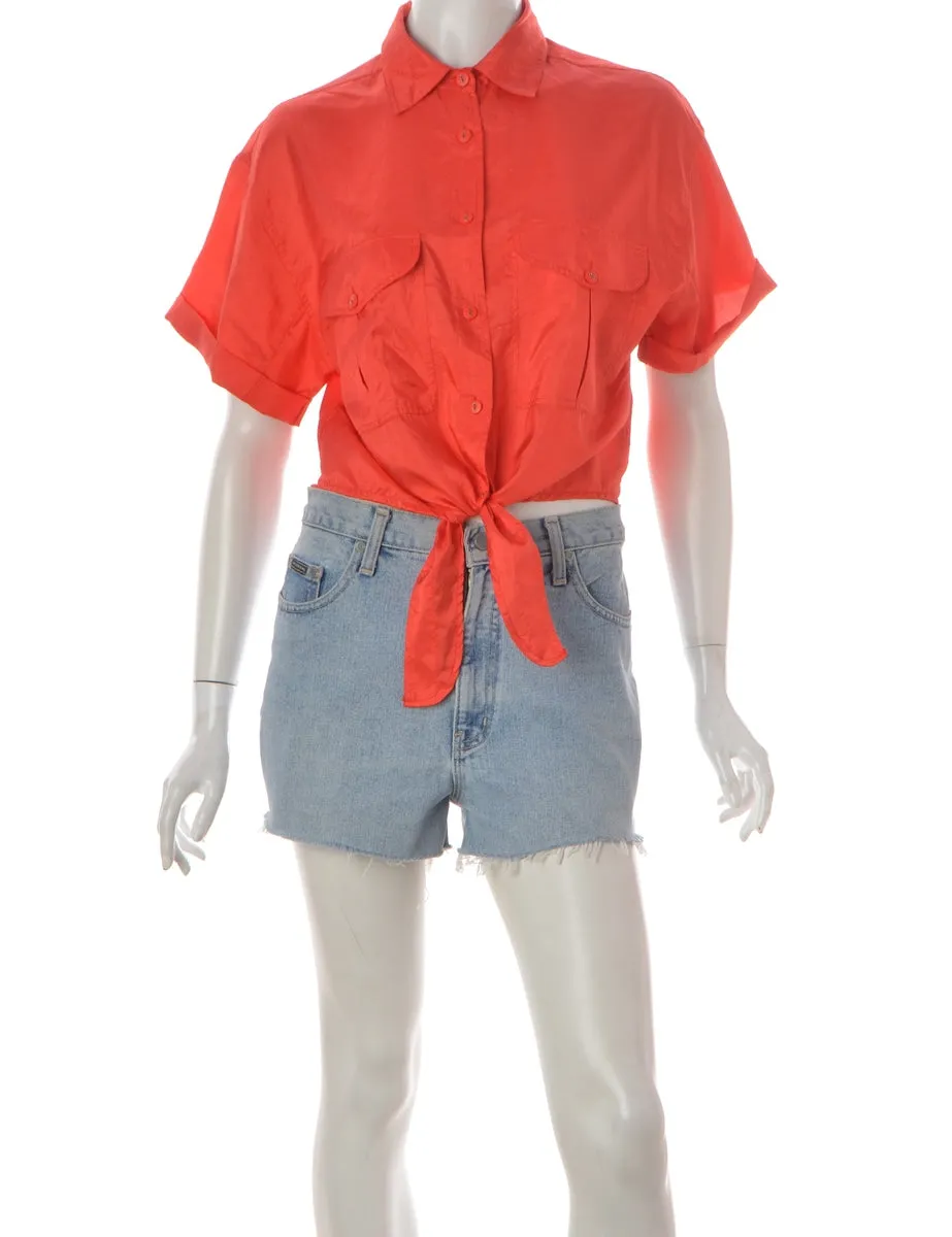 Label Red Tie Front Blouse
