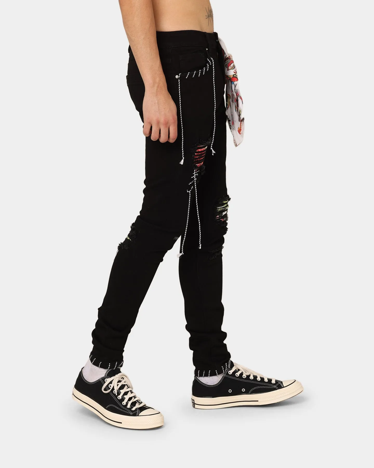 Lifted Anchors Lovell Patch Denim Jeans Black