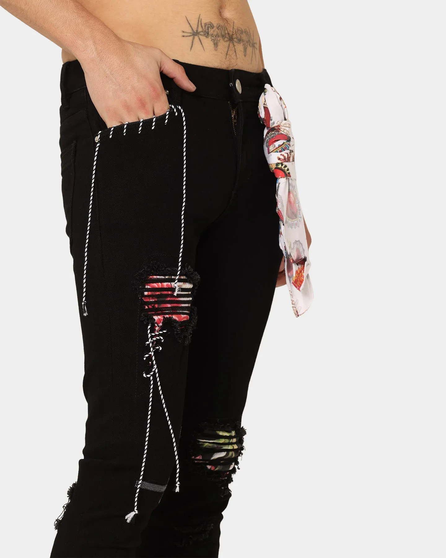 Lifted Anchors Lovell Patch Denim Jeans Black