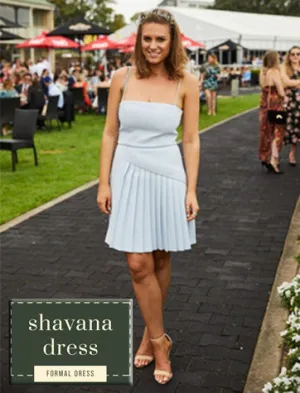 light blue white dress