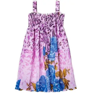 Little Girls Purple Rose Floral Print Chiffon Baby Doll Dress 24M-8