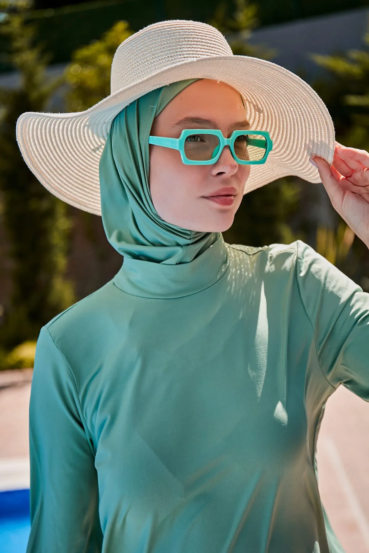 Lycra Green Burkini Modest Swimwear M2227