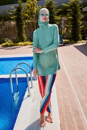Lycra Green Burkini Modest Swimwear M2227