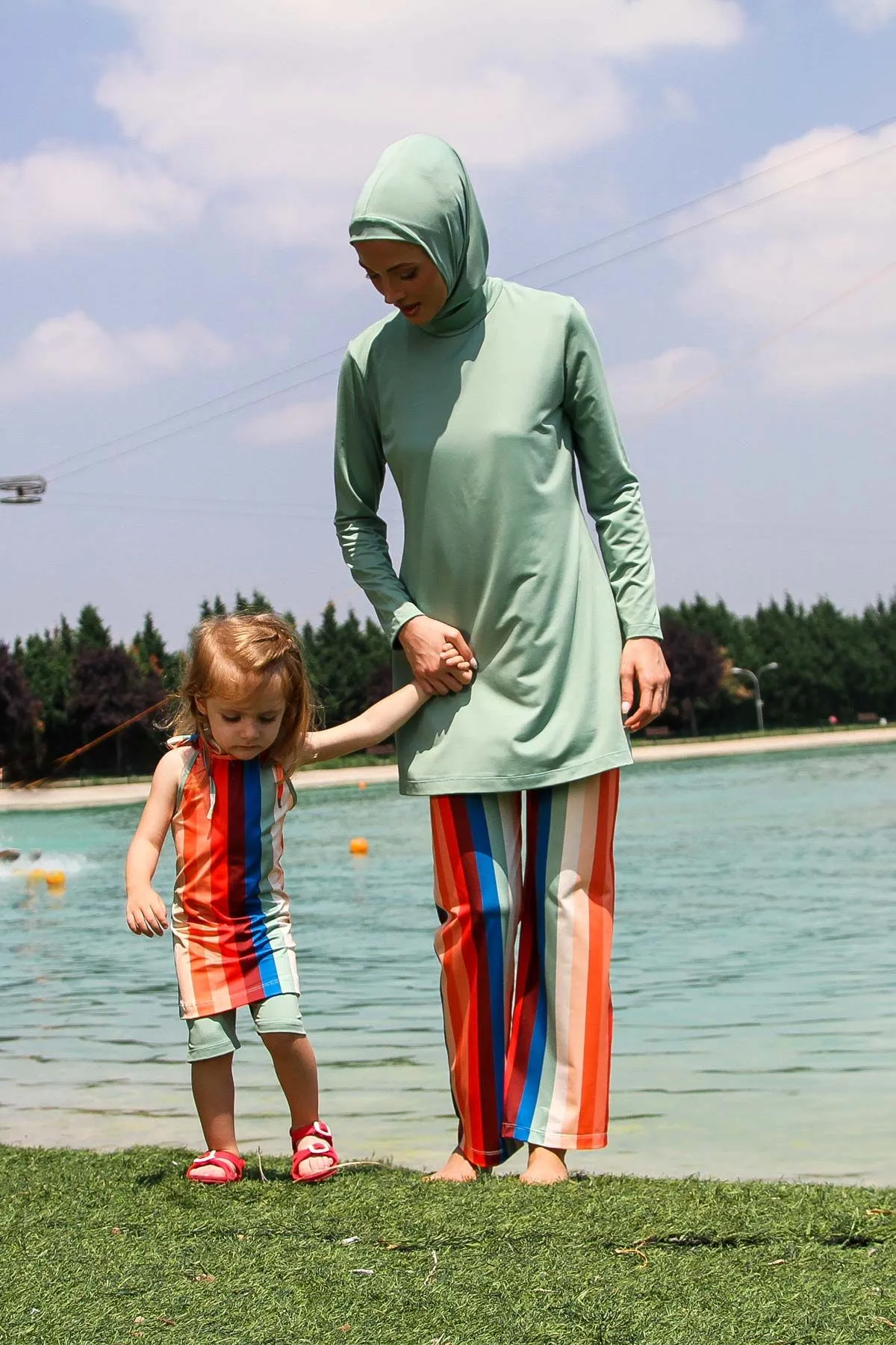 Lycra Green Burkini Modest Swimwear M2227