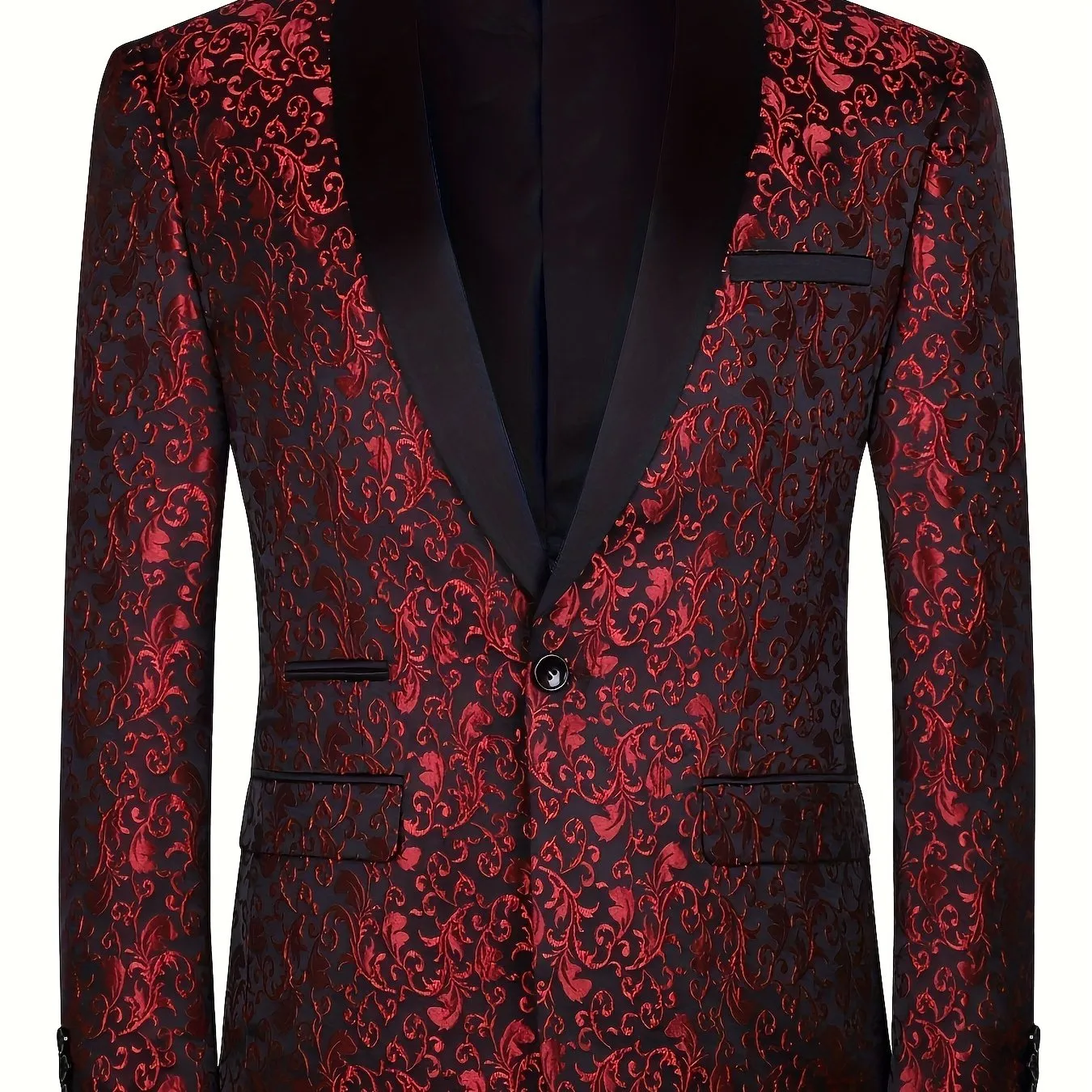 Men's Elegant Burgundy Suit Jacket For Business Banquet