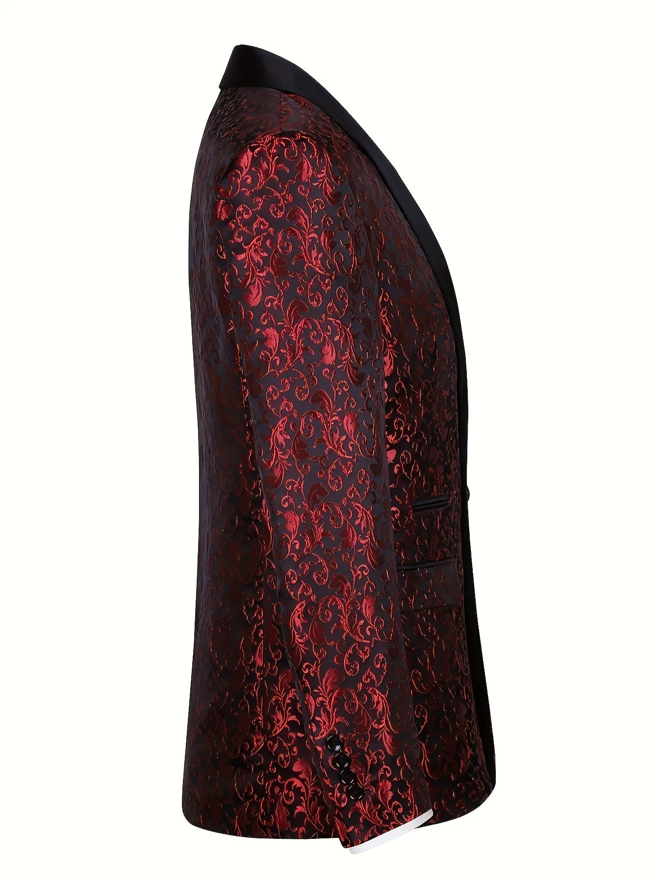 Men's Elegant Burgundy Suit Jacket For Business Banquet