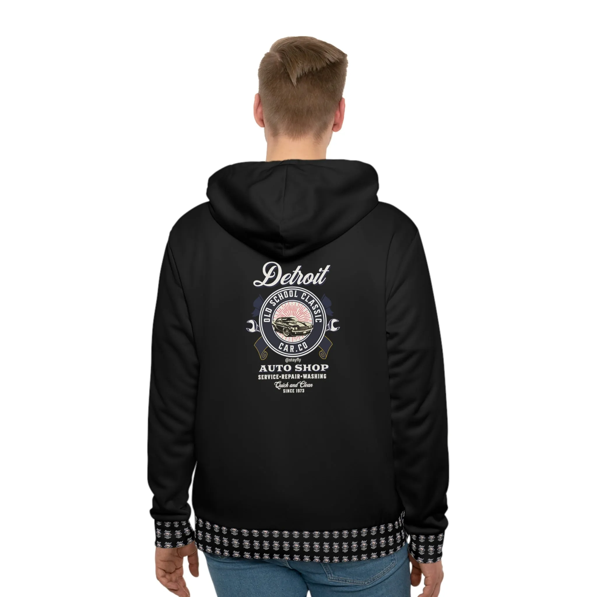 Men's Hoodie (AOP) Detroit Old School Classic Car Co..