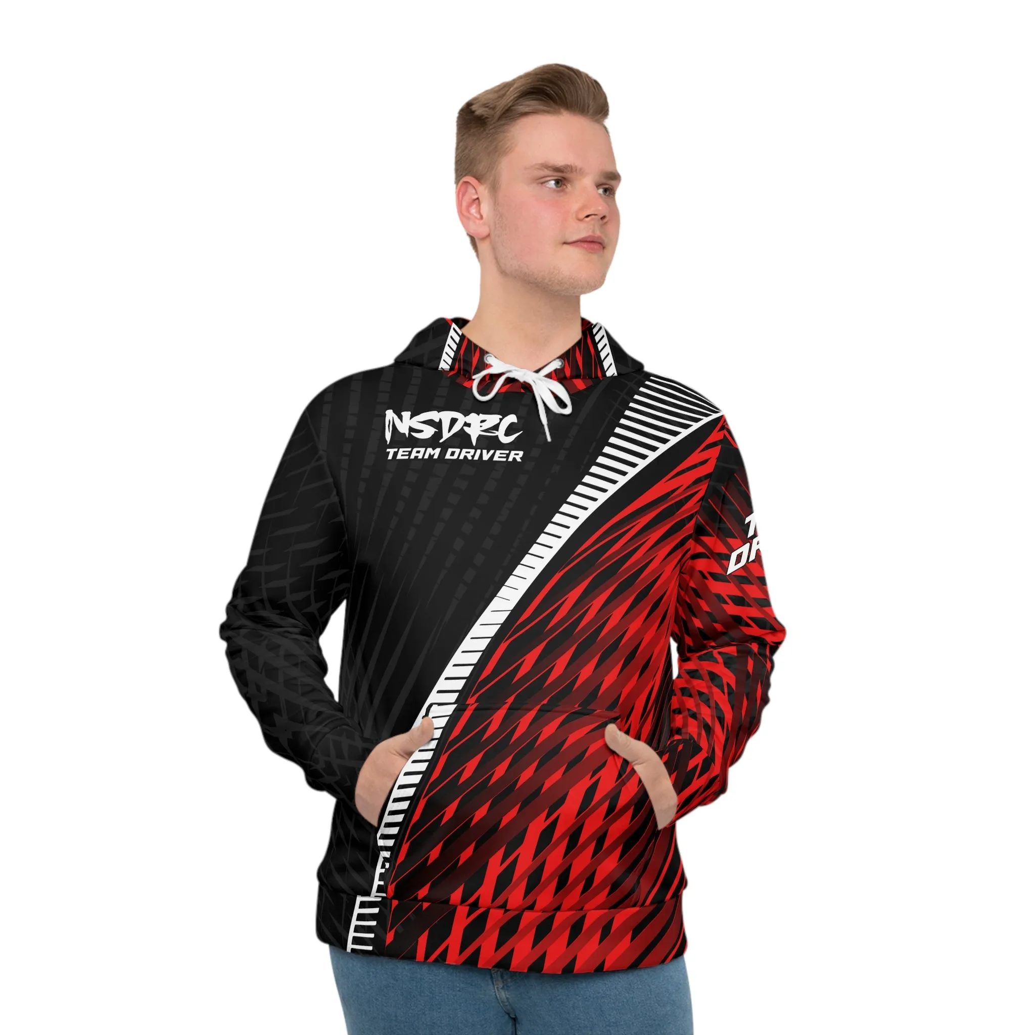 Men's Hoodie Red Pattern NSDRC Logo
