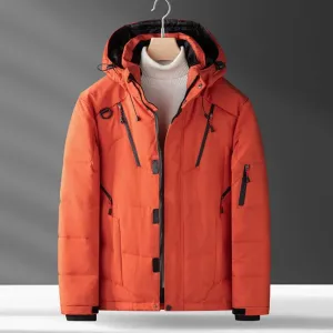 Men's White Duck Down Jacket Warm Hooded Thick Puffer Jacket