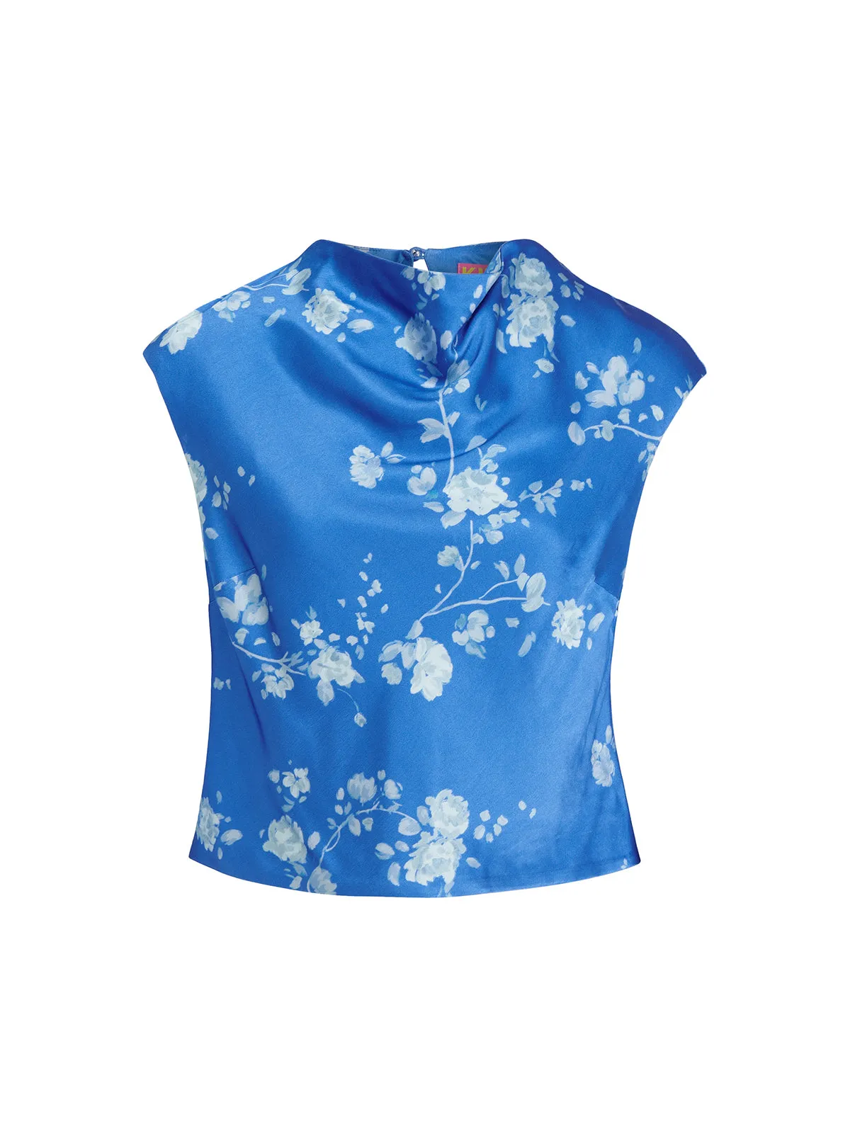 Monkia Blue Trailing Floral Print Top
