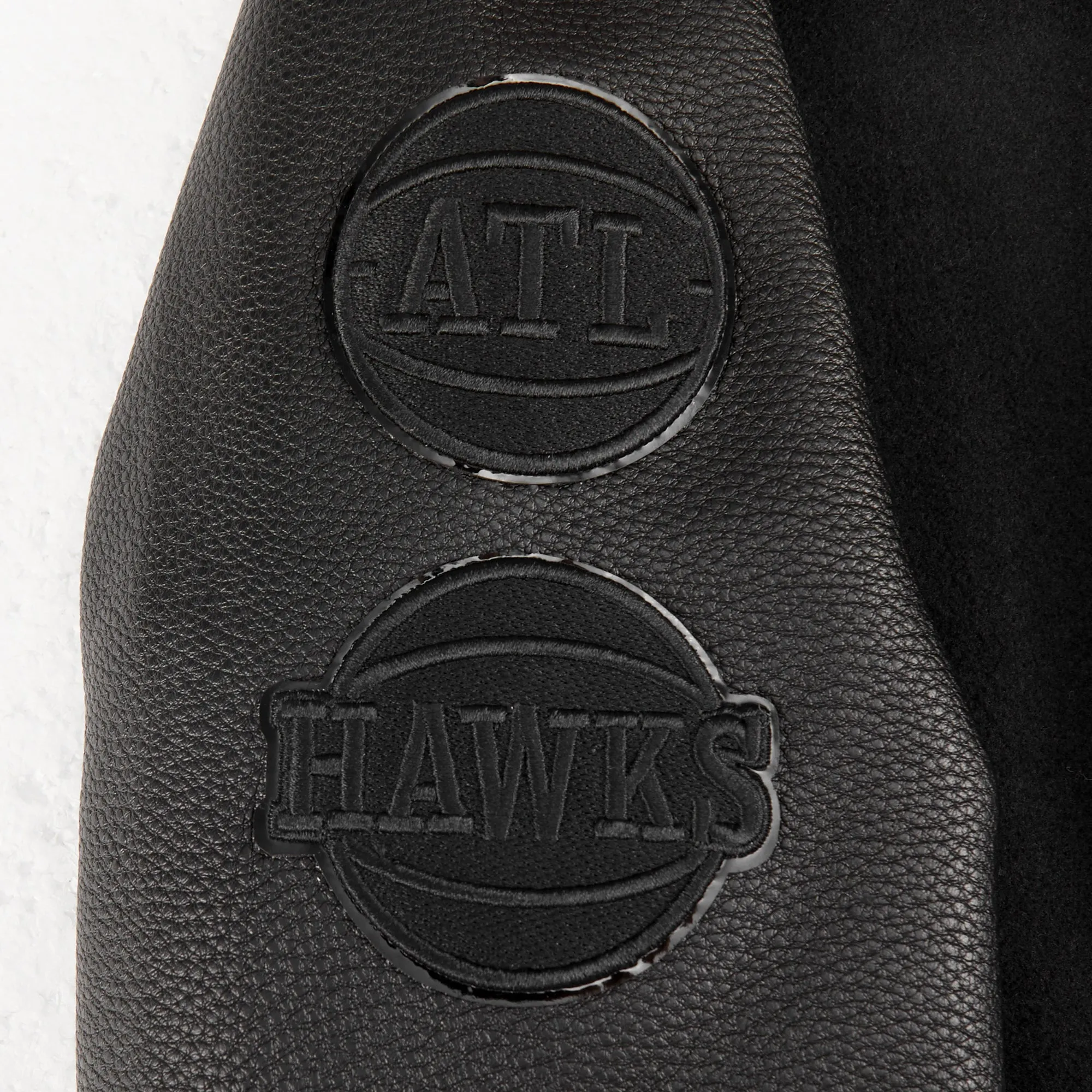 NBA ATLANTA HAWKS TRIPLE BLACK LITTLE BOYS WOOL VARSITY JACKET (JET BLACK)