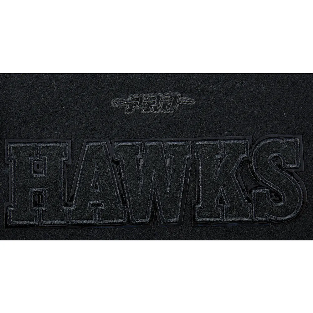 NBA ATLANTA HAWKS TRIPLE BLACK TODDLER BOYS WOOL VARSITY JACKET (JET BLACK)