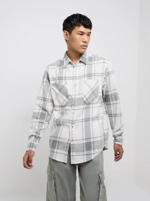 Nuon Sage Checkered Relaxed-Fit Cotton Shirt