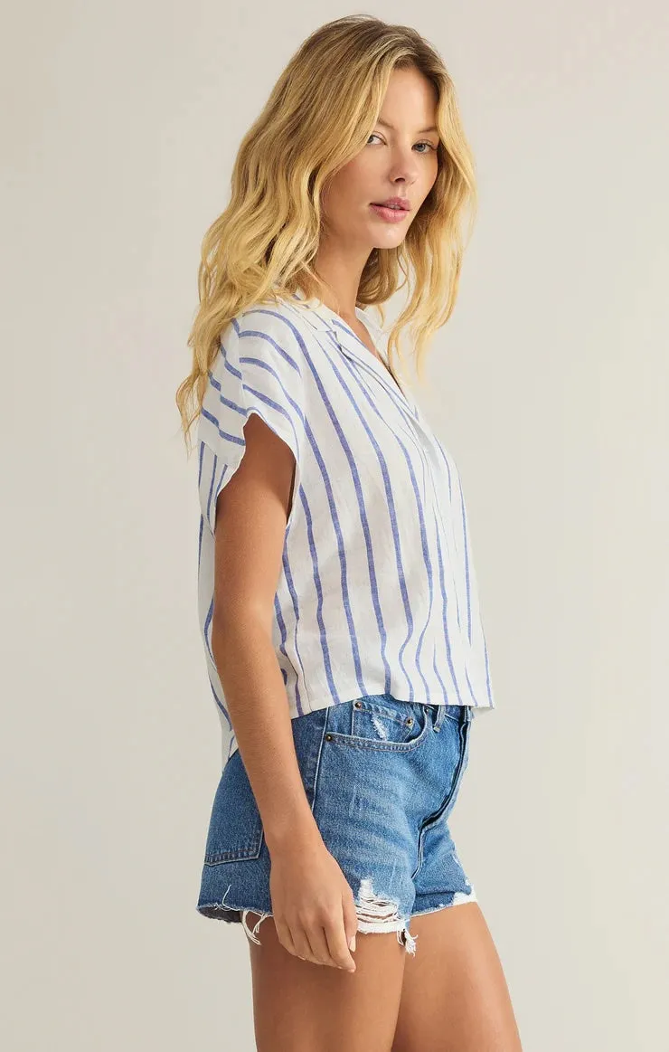 Parellel Striped Linen Top