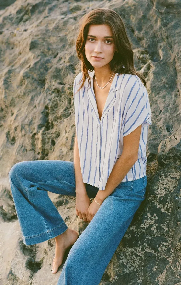Parellel Striped Linen Top