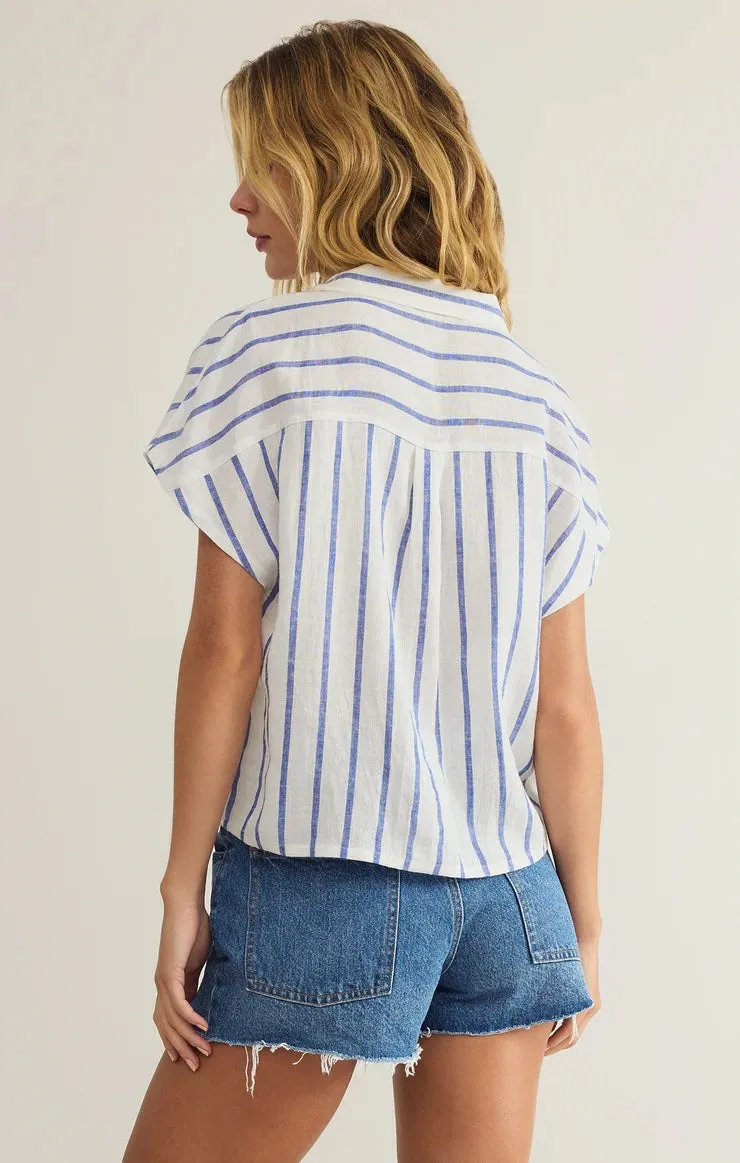 Parellel Striped Linen Top