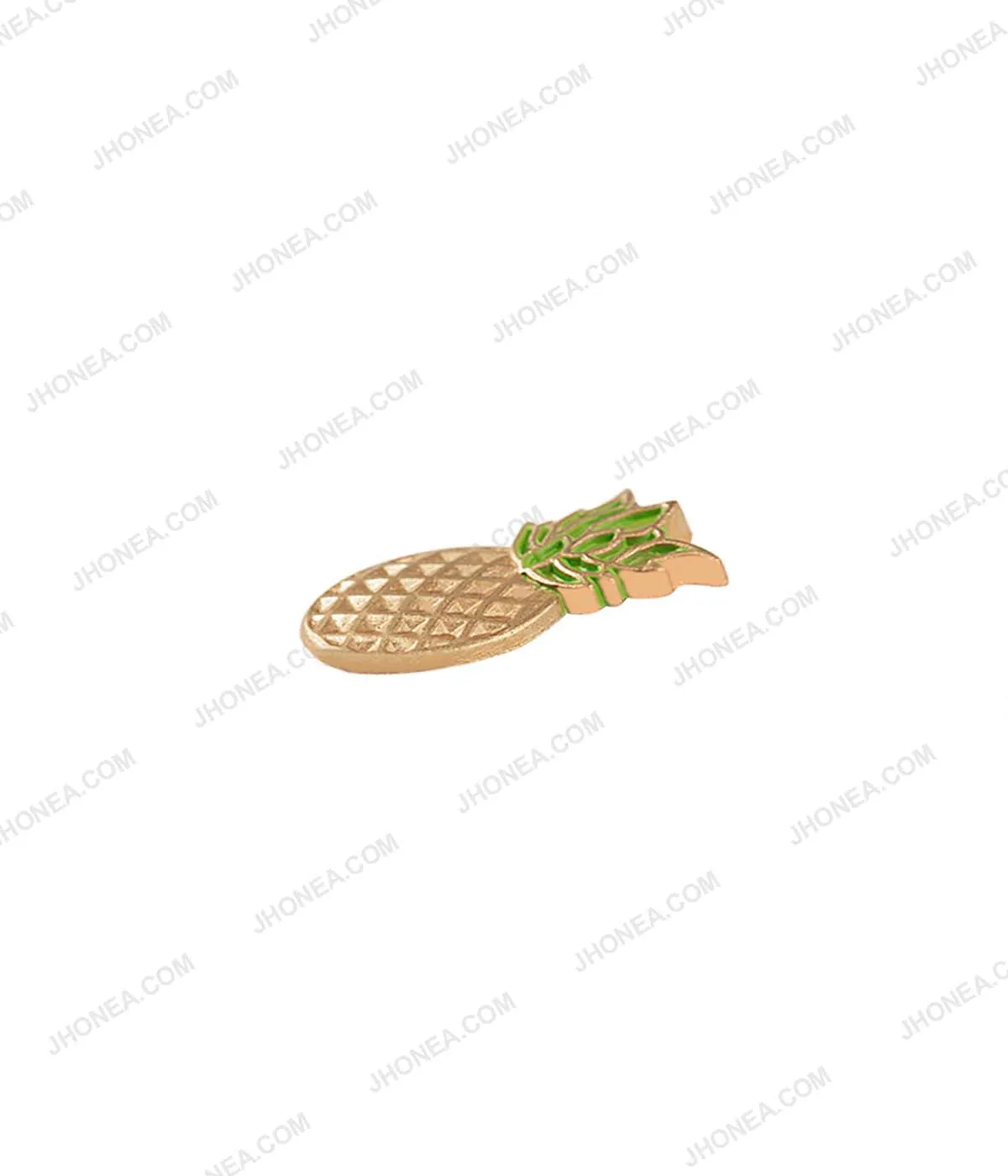 Pineapple Shape Gold with Green Funky Design Hotfix