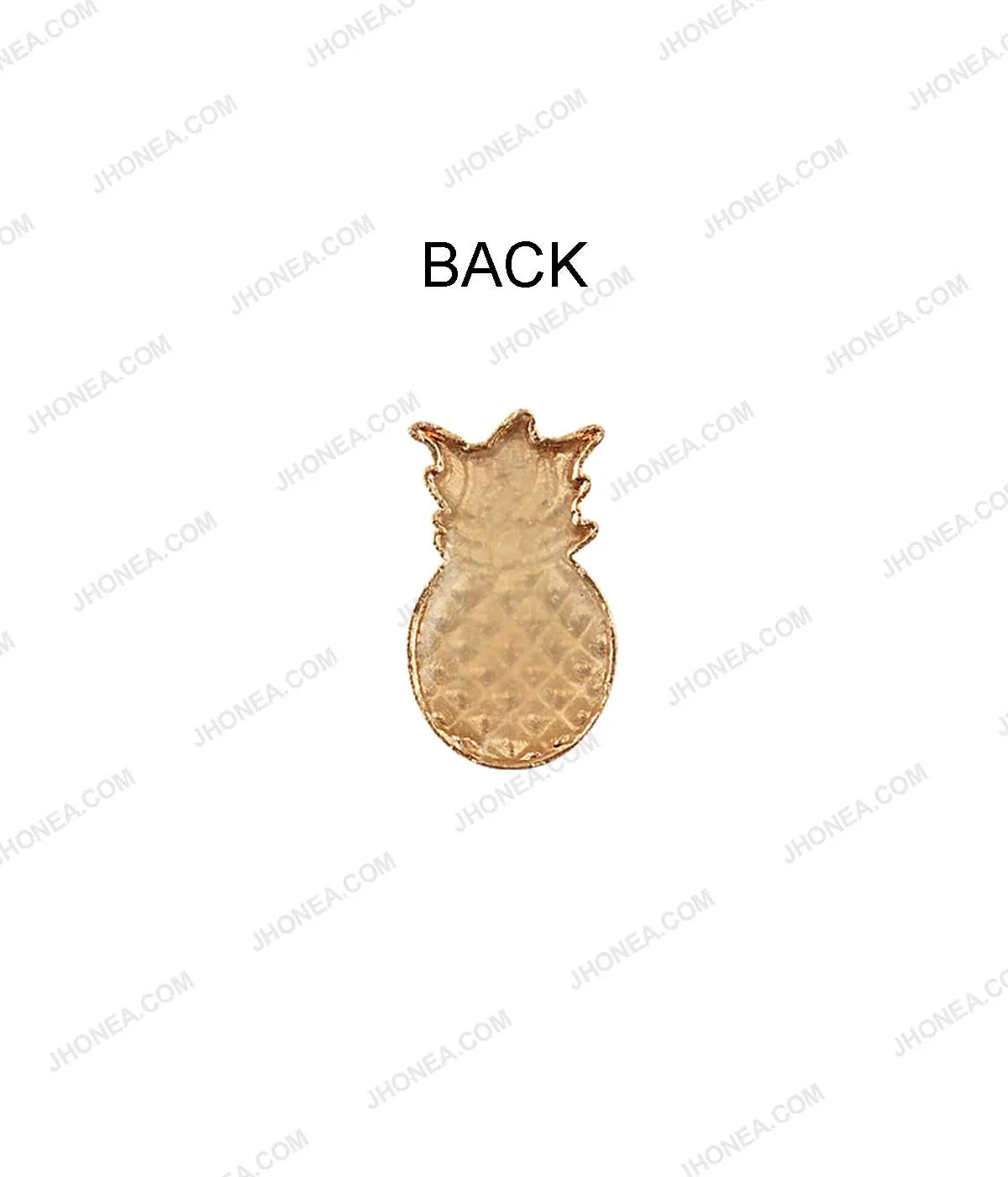 Pineapple Shape Gold with Green Funky Design Hotfix