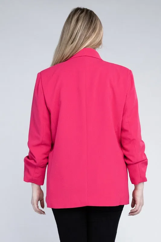 Pink And Black Shawl Lapel Blazer
