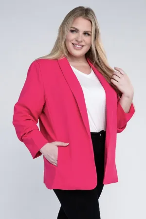 Pink And Black Shawl Lapel Blazer