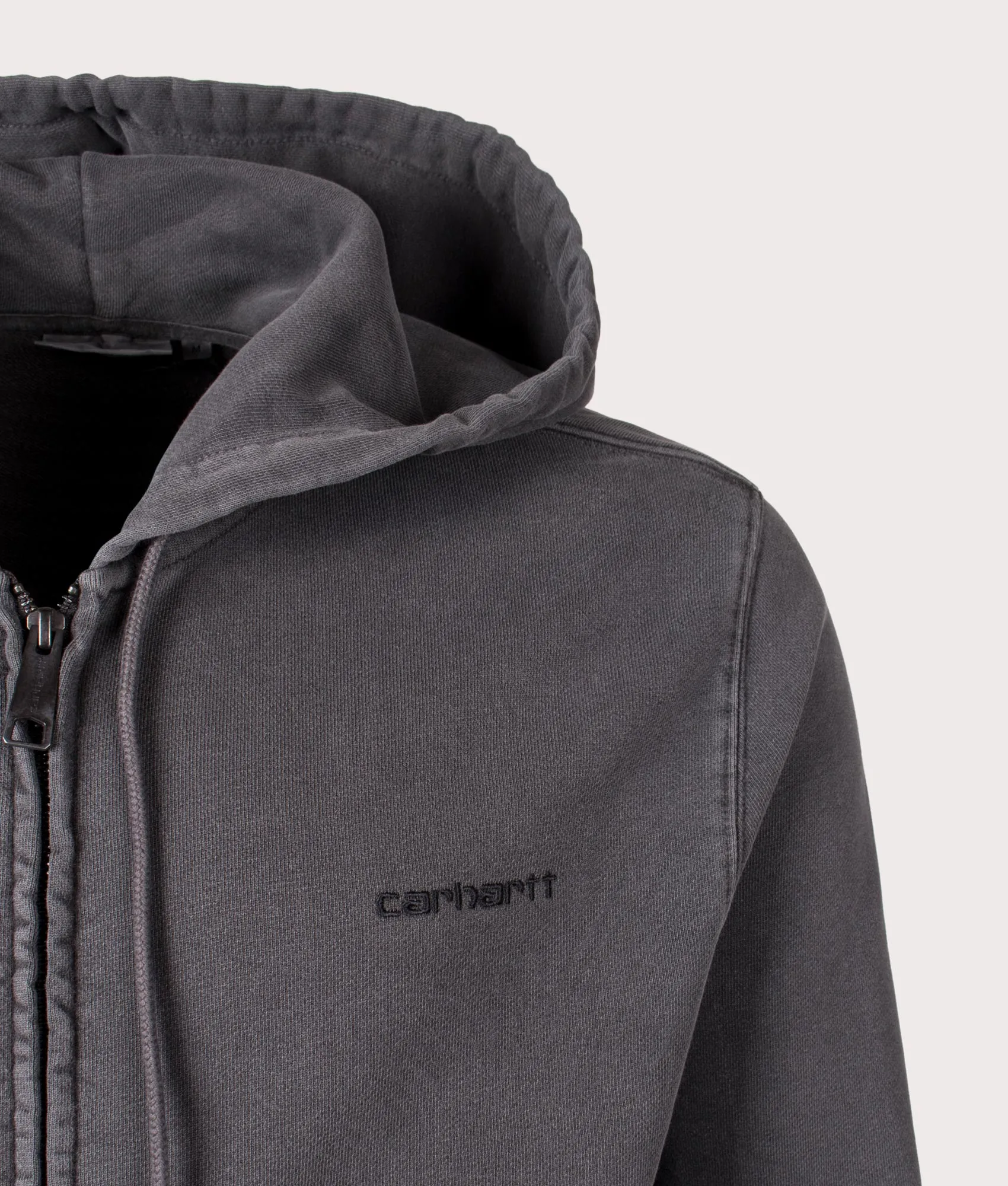 Relaxed Fit Duster Script Zip Through Hoodie