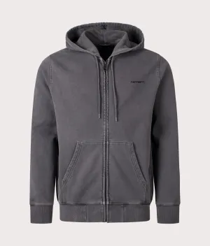 Relaxed Fit Duster Script Zip Through Hoodie