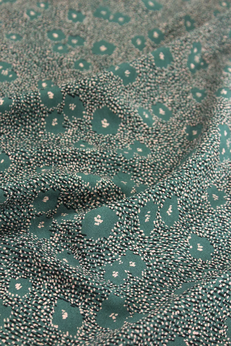 REMNANT 0.46 metre - Églantine & Zoé - Punti in Green Eucalyptus Viscose Poplin Fabric