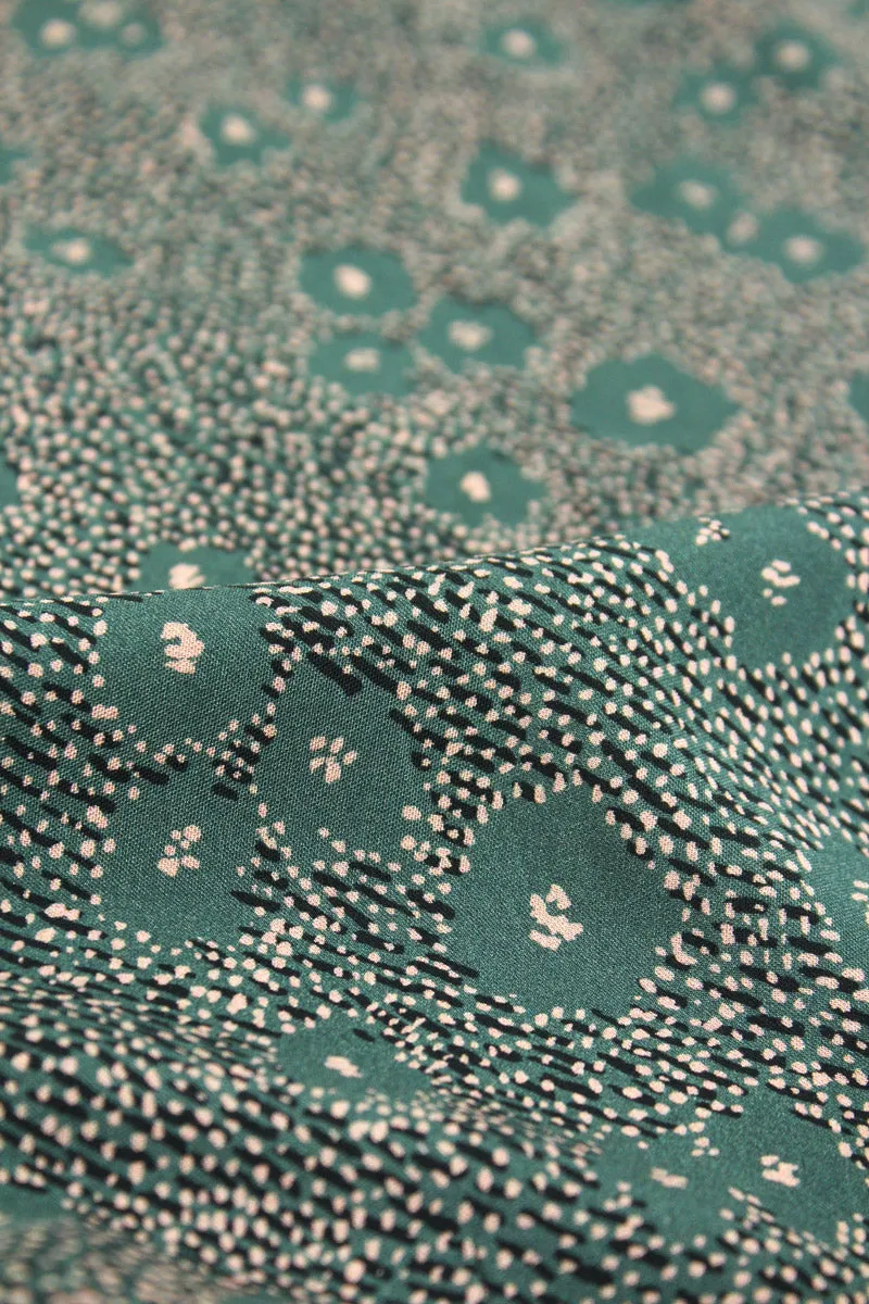 REMNANT 0.46 metre - Églantine & Zoé - Punti in Green Eucalyptus Viscose Poplin Fabric