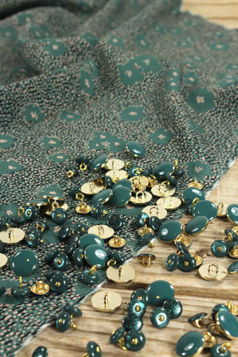 REMNANT 0.46 metre - Églantine & Zoé - Punti in Green Eucalyptus Viscose Poplin Fabric