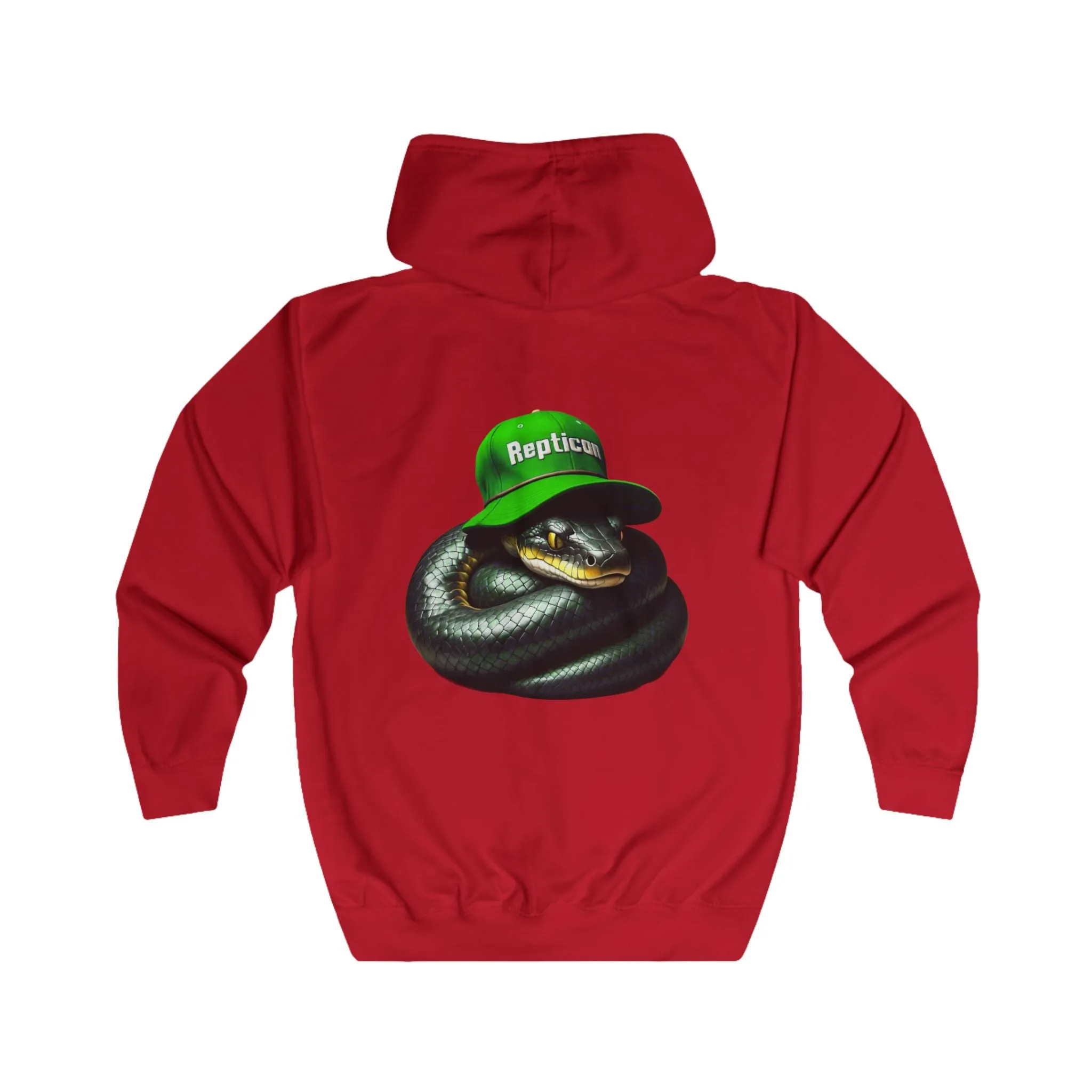 Repticon Unisex Full Zip Hoodie w/ Black Snake