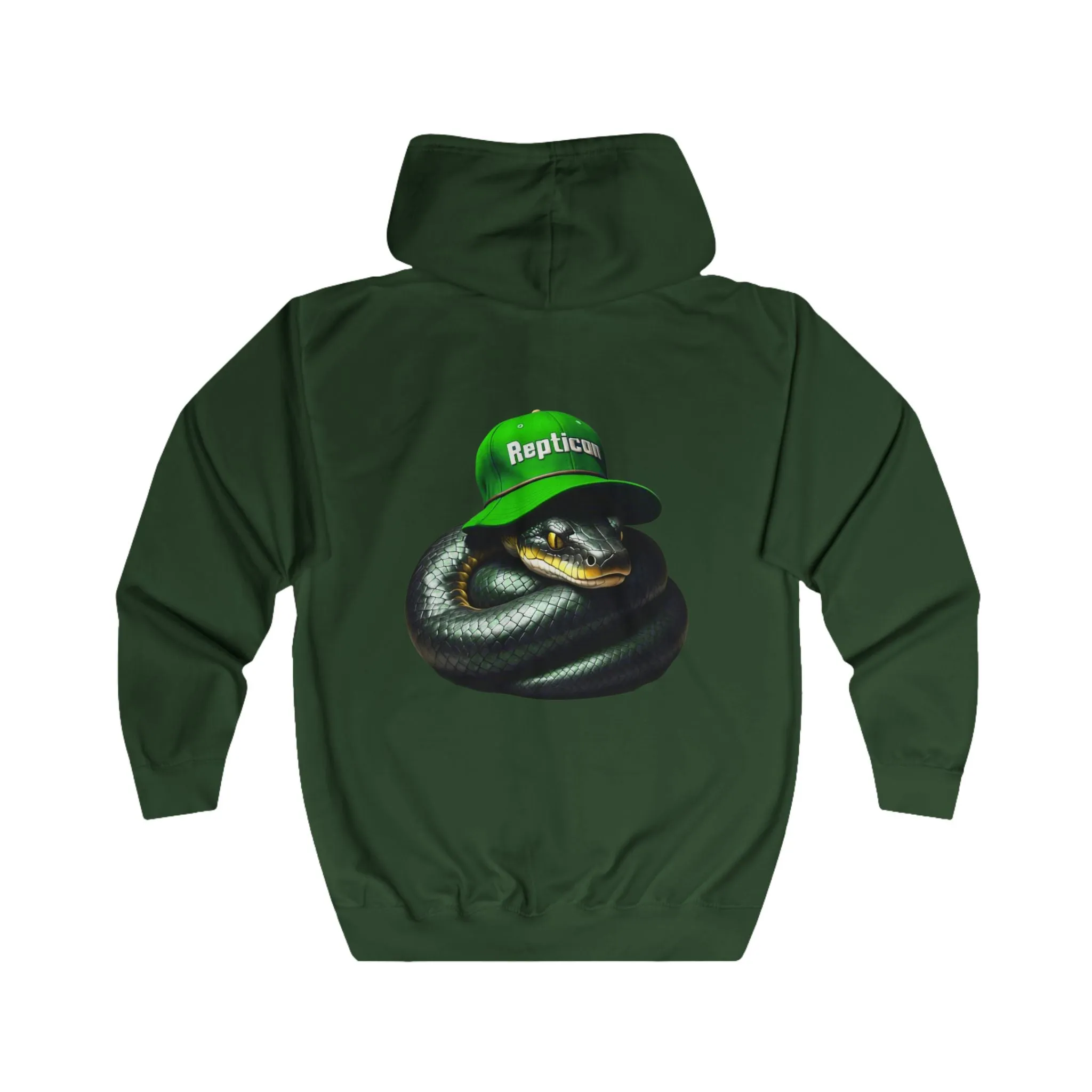 Repticon Unisex Full Zip Hoodie w/ Black Snake