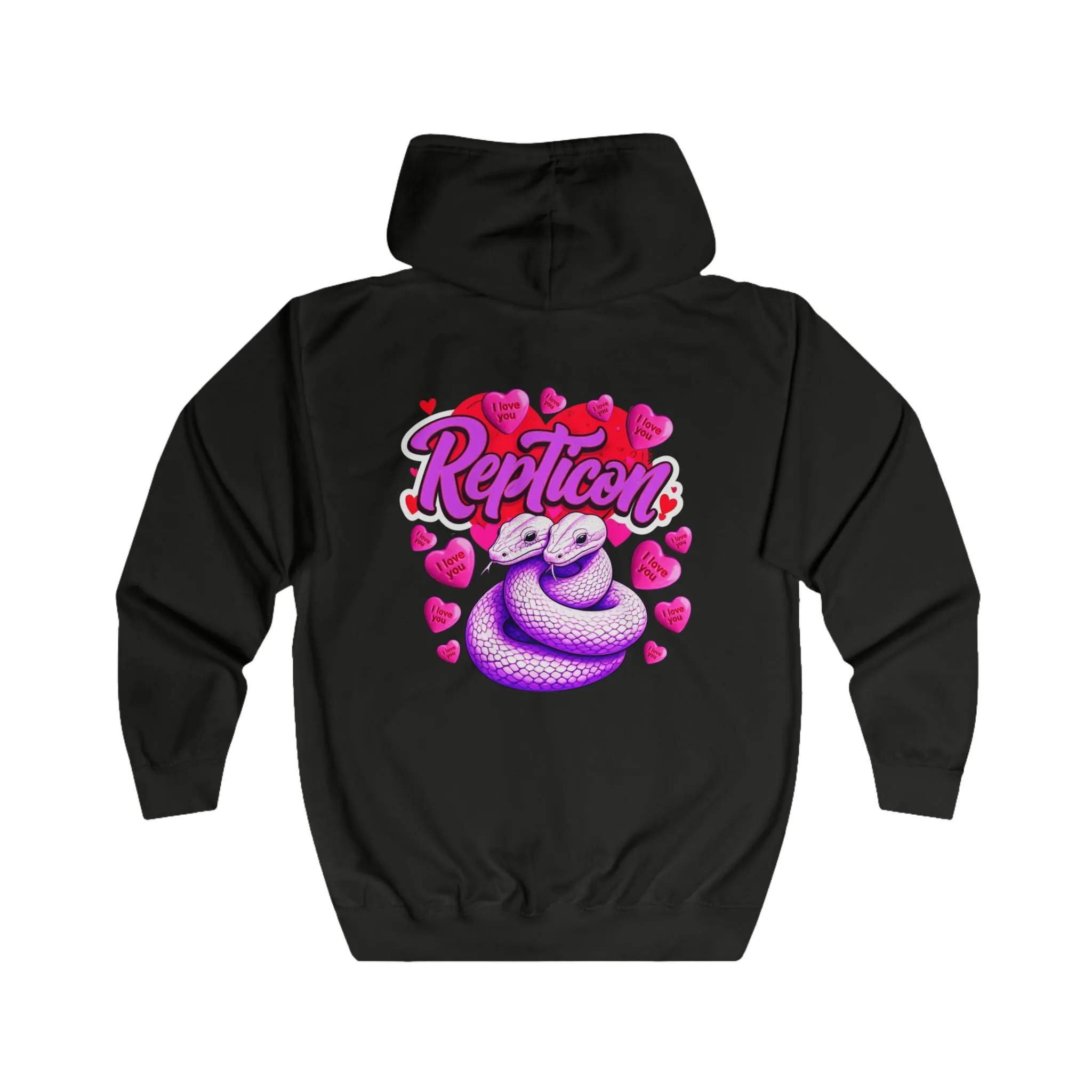 Repticon Unisex Full Zip Hoodie w/ Valentine Snakes