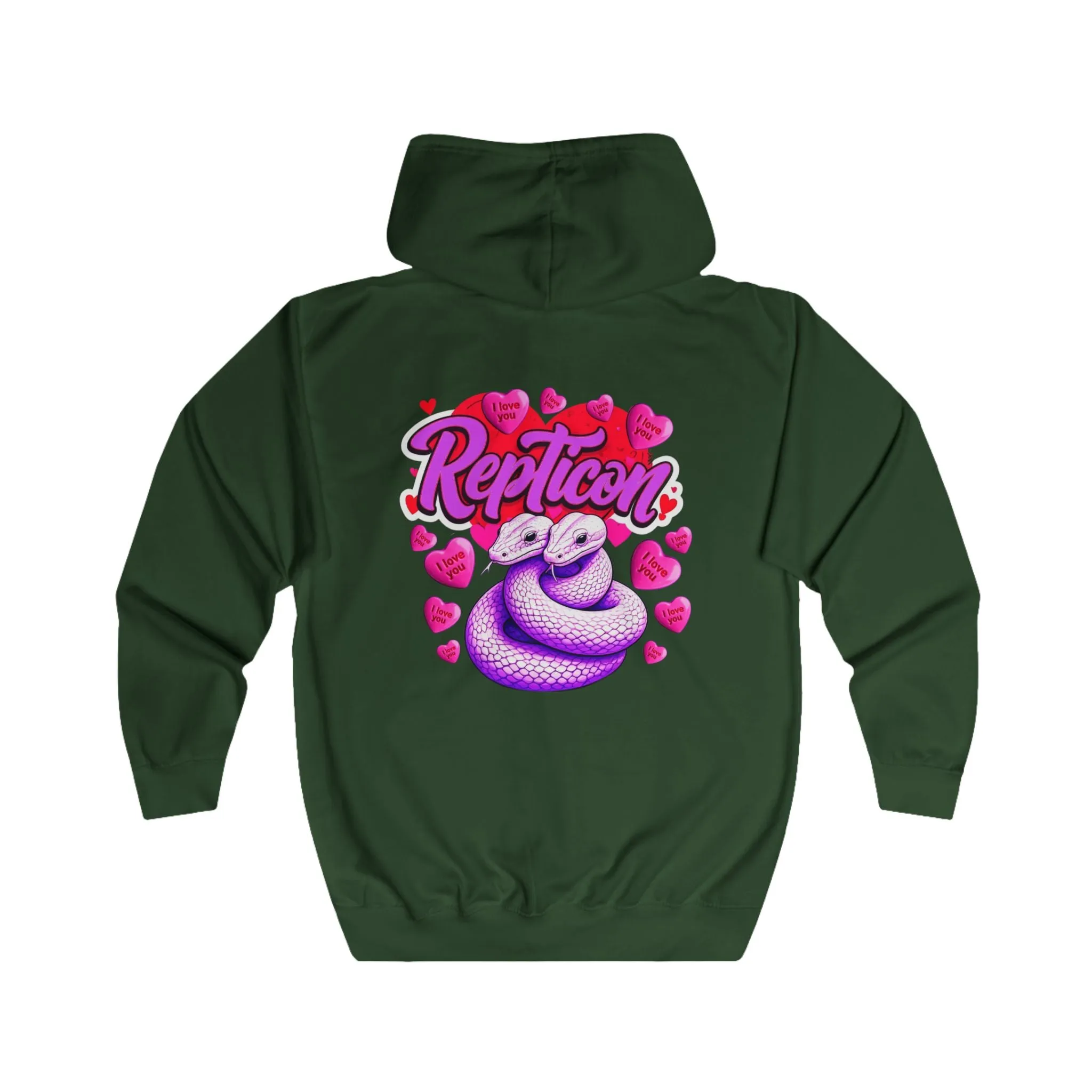Repticon Unisex Full Zip Hoodie w/ Valentine Snakes