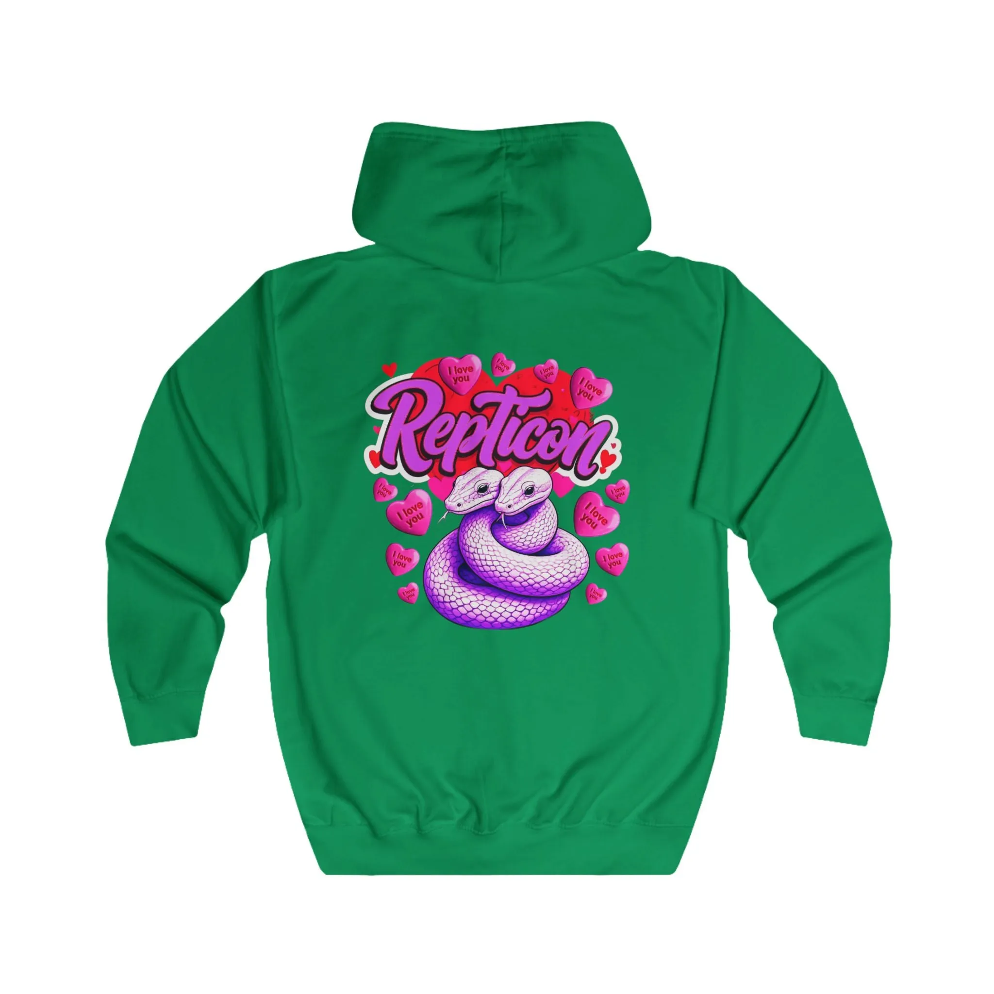 Repticon Unisex Full Zip Hoodie w/ Valentine Snakes