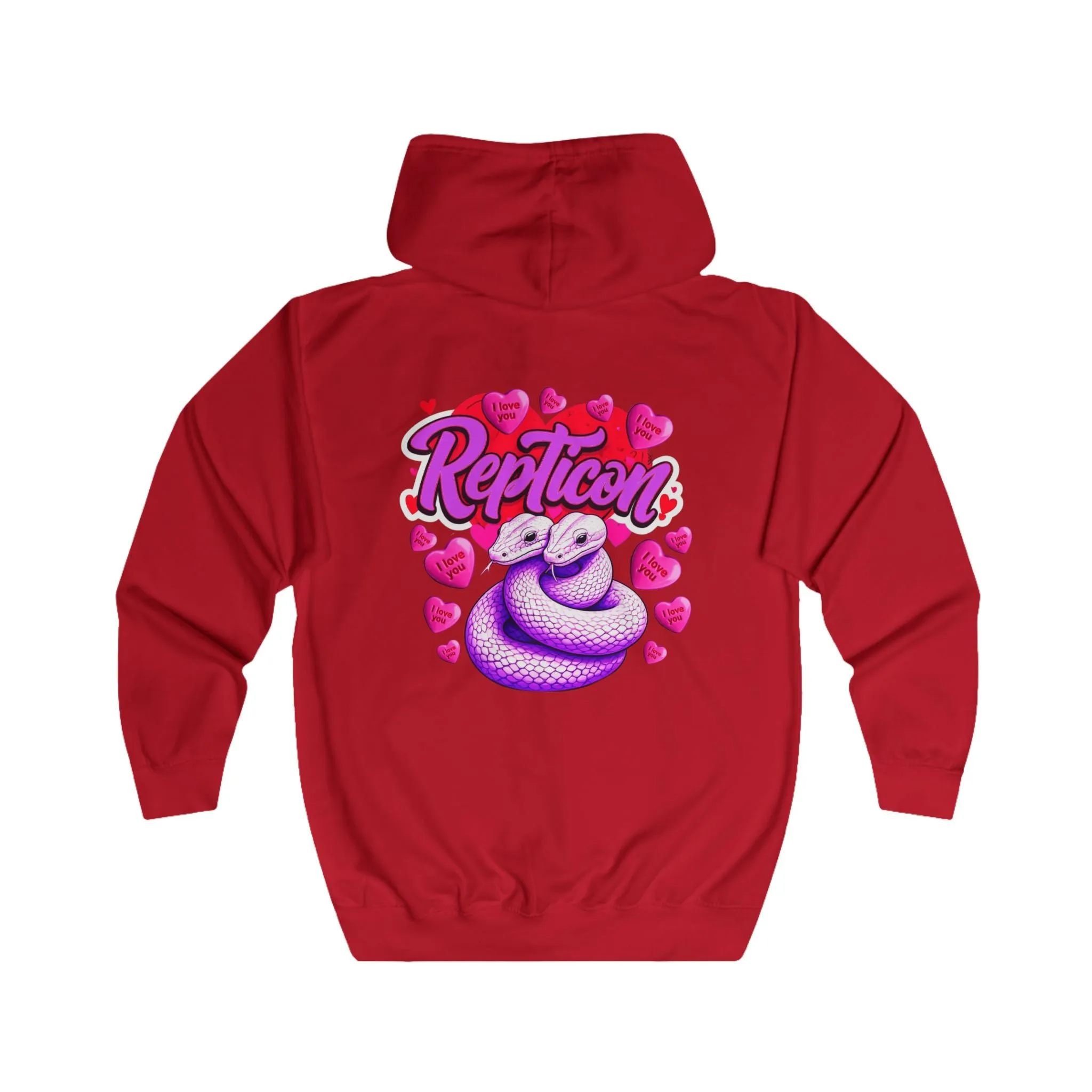 Repticon Unisex Full Zip Hoodie w/ Valentine Snakes
