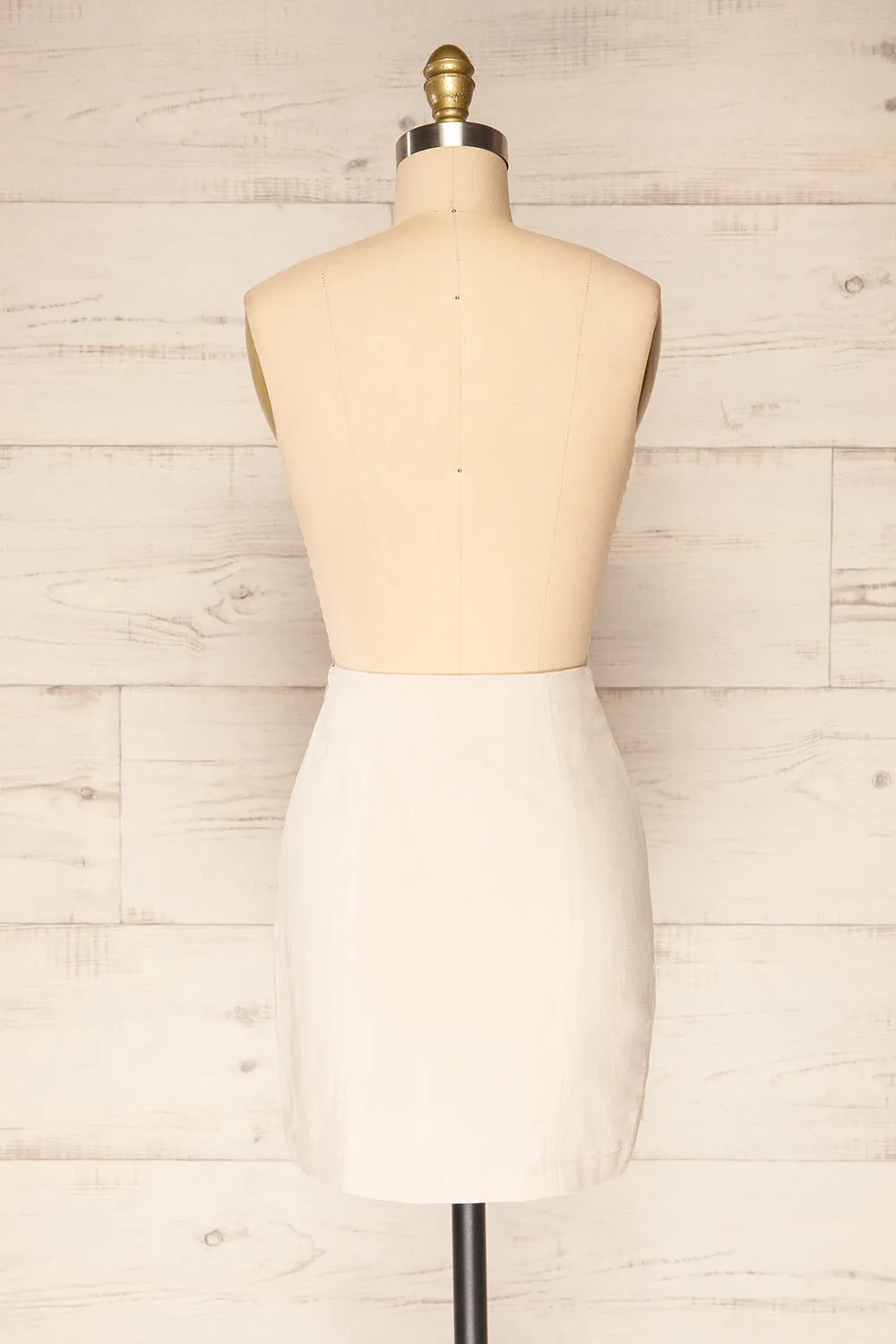 Sadye | Faux-Linen High-Waisted Skirt