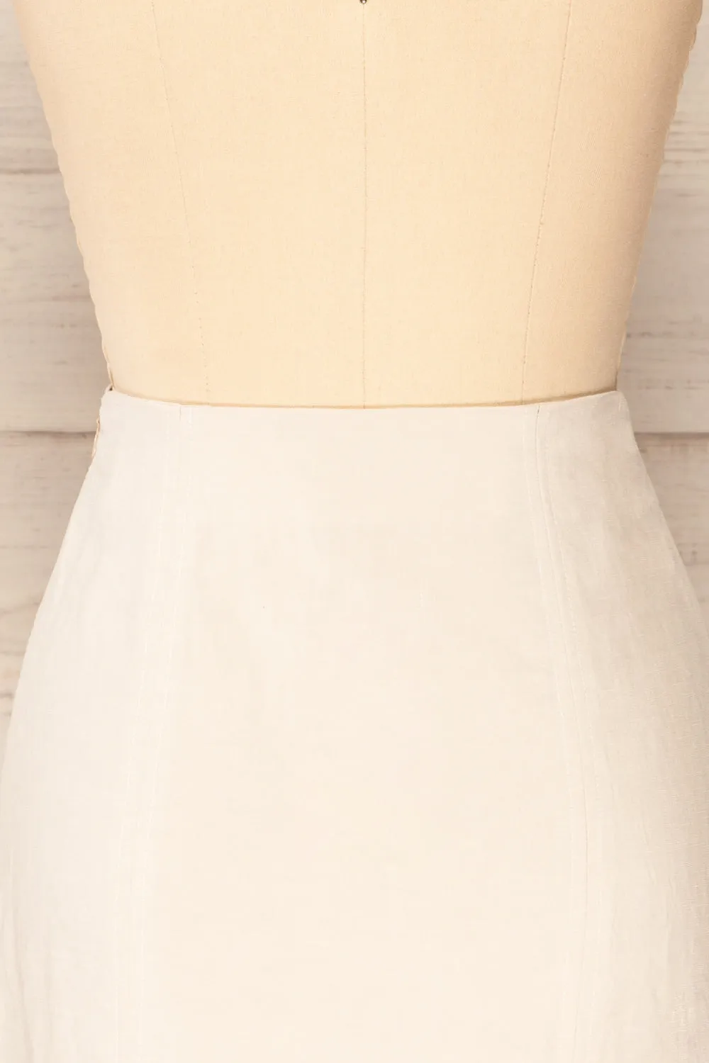 Sadye | Faux-Linen High-Waisted Skirt