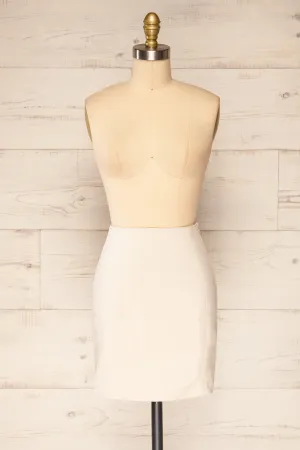 Sadye | Faux-Linen High-Waisted Skirt