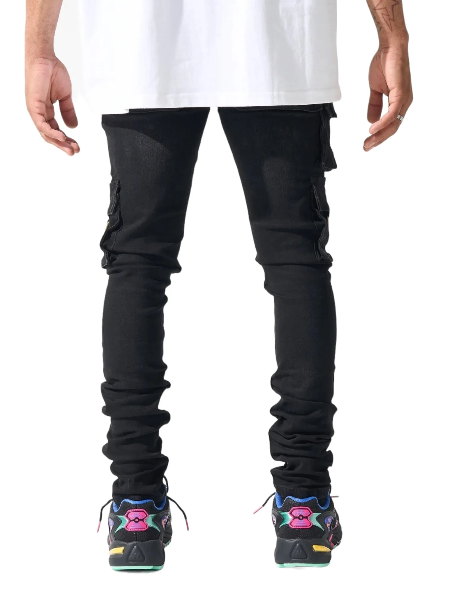 Serenede Panthera Cargo Jeans Washed Blk
