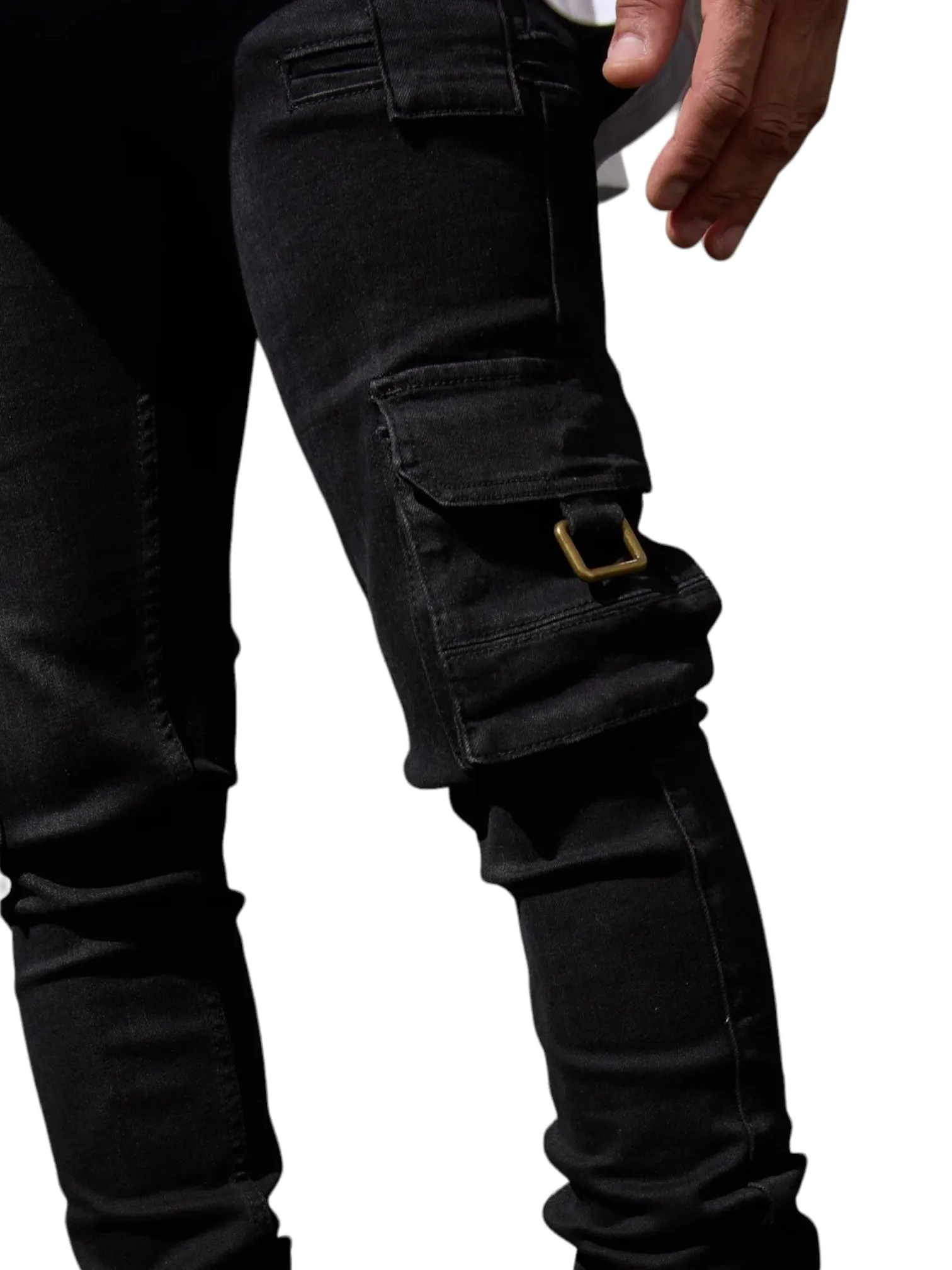 Serenede Panthera Cargo Jeans Washed Blk