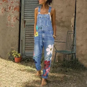 Stylish Strap Overall Denim Streetwear Harem Romper Jumpsuit  Jeans