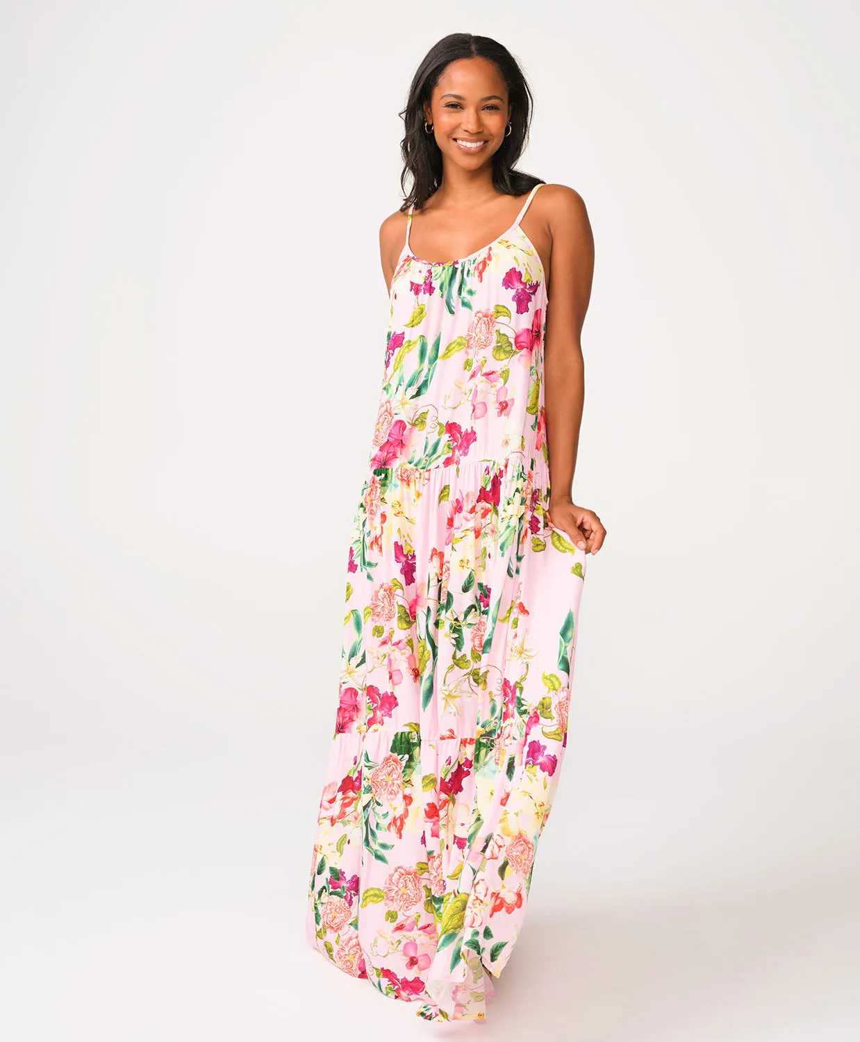 Summer Hibiscus Aaron Long Dress
