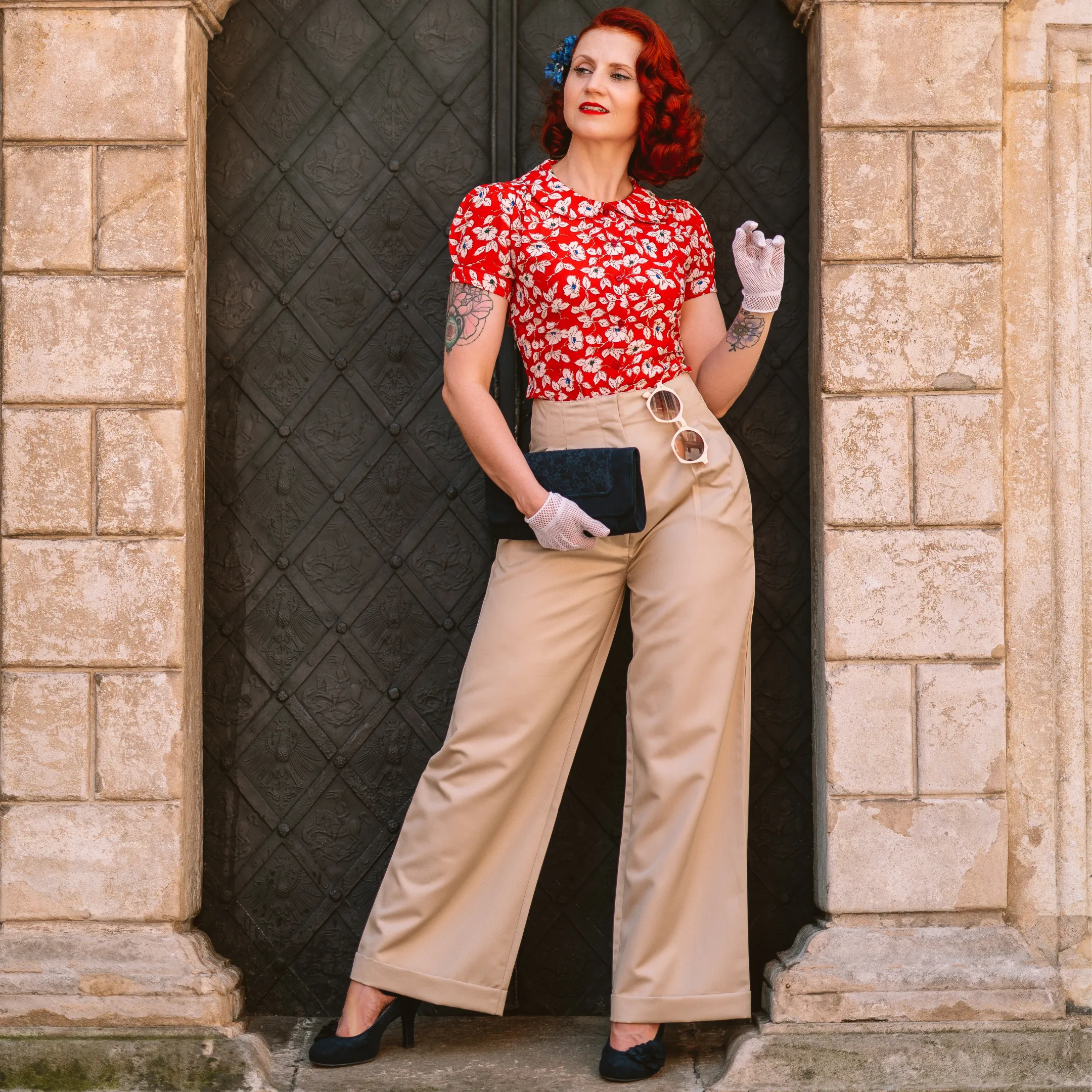 Tailored Audrey Trousers in Brown