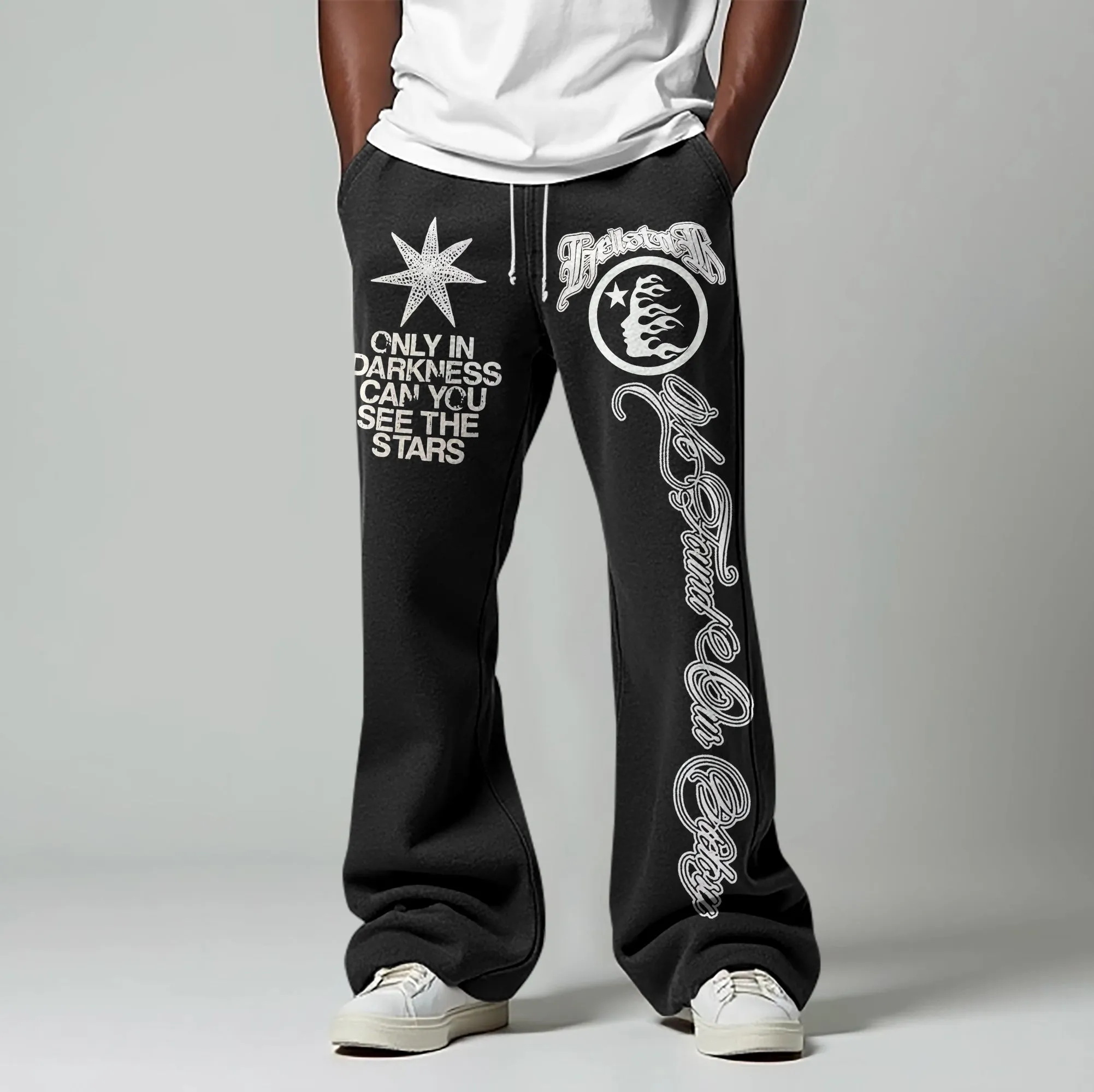 Unisex Men's Artistic Vintage Graphic Stylish Flared SweatPants