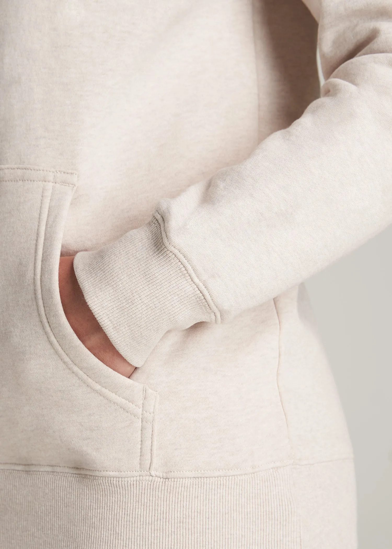 Wearever Fleece Relaxed Fit Women's Tall Hoodie in Oatmeal Mix