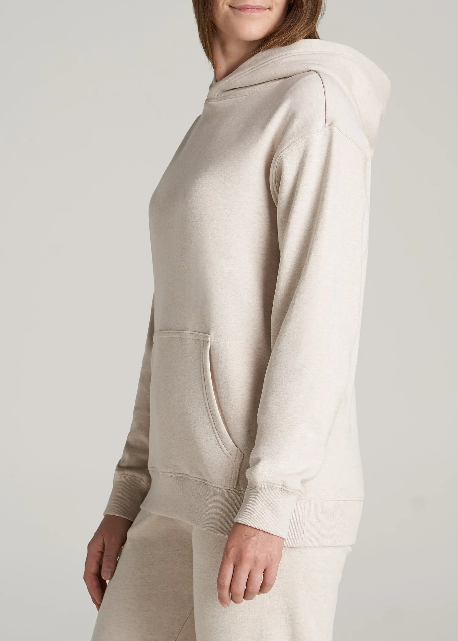 Wearever Fleece Relaxed Fit Women's Tall Hoodie in Oatmeal Mix