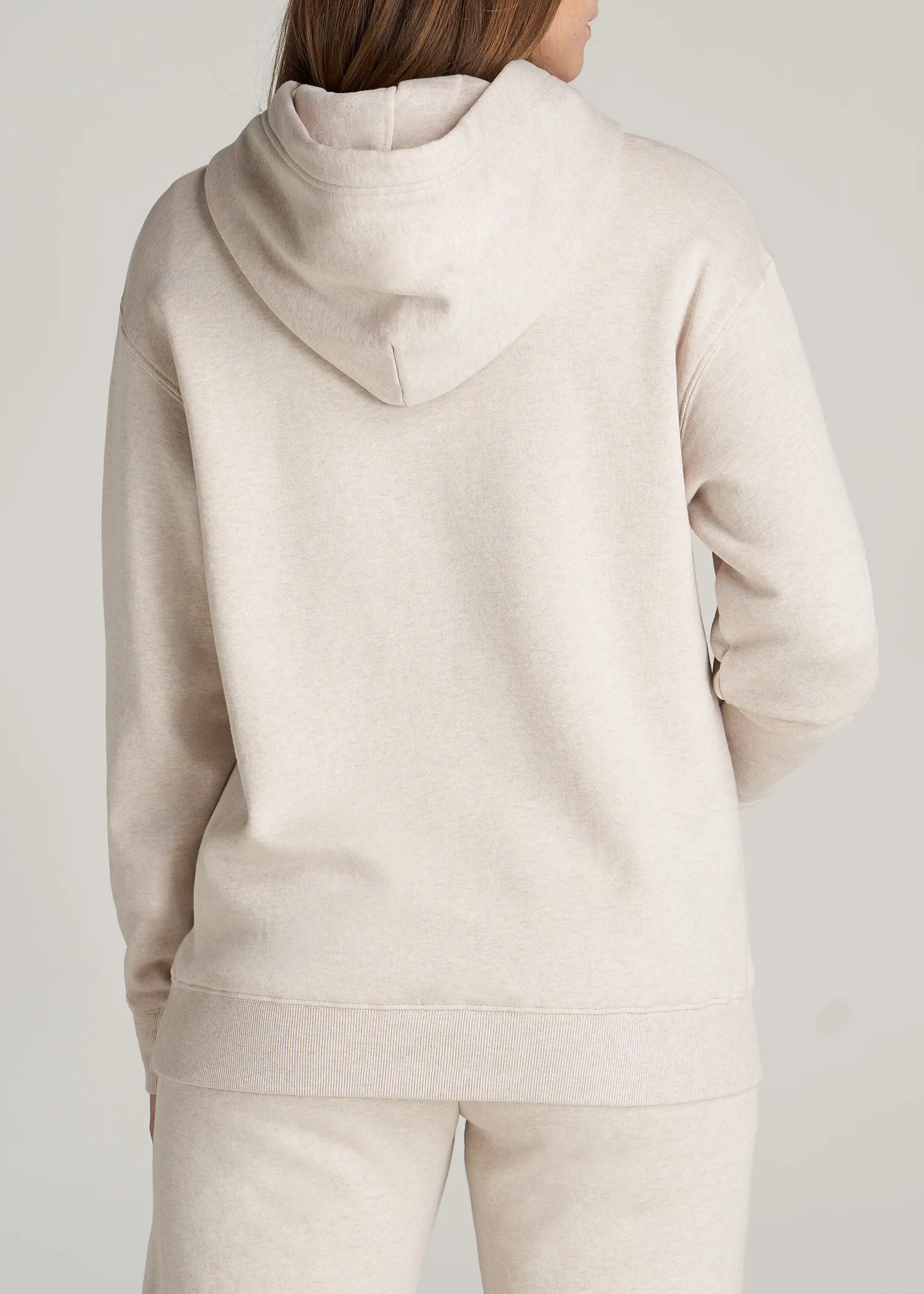 Wearever Fleece Relaxed Fit Women's Tall Hoodie in Oatmeal Mix