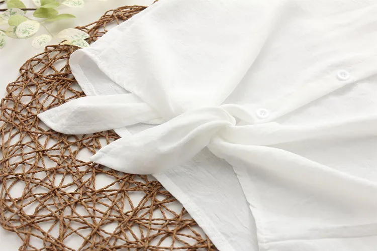 White Summer Blouse with Embroideries