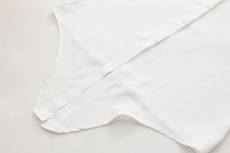 White Summer Blouse with Embroideries