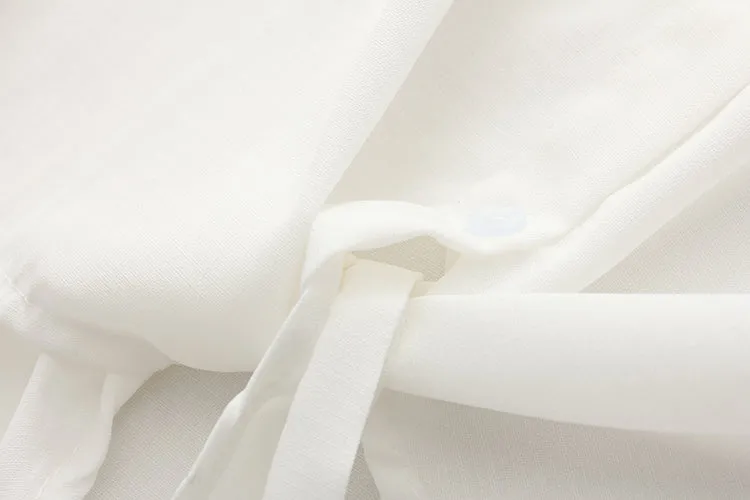 White Summer Blouse with Embroideries